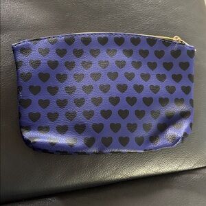 ipsy Purple and Black Heart Cosmetic Bag